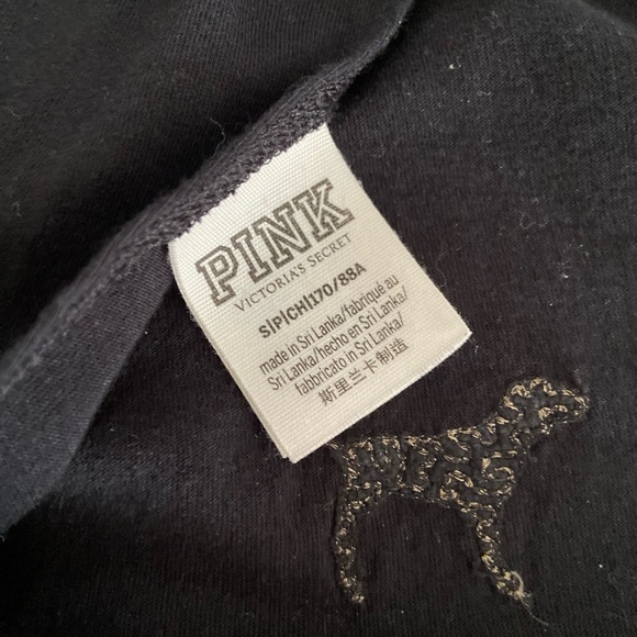 Victoria’s Secret PINK Sequin Black/Rose Gold Sequin Open Back Top - Picture 4 of 5